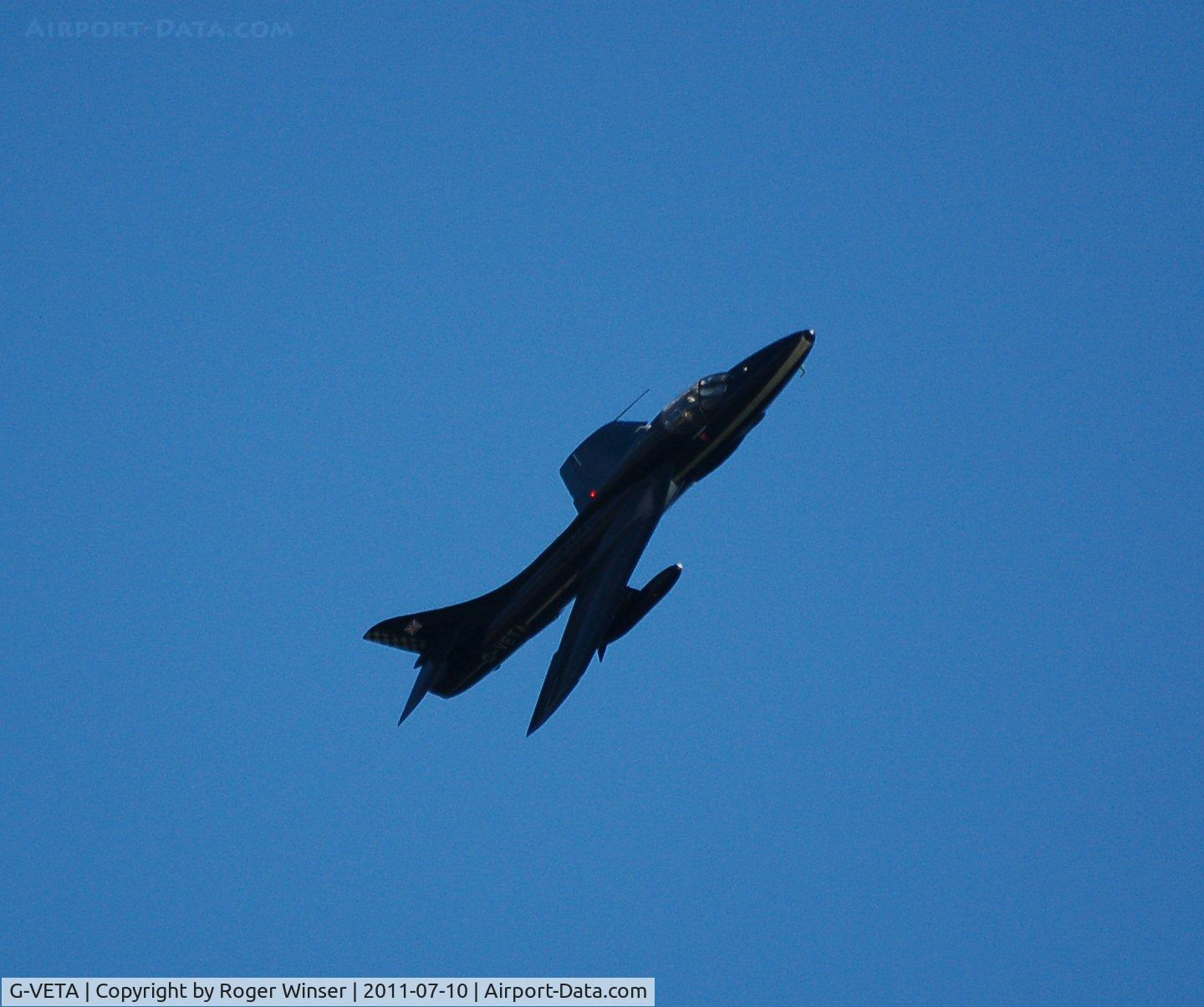 G-VETA, 1958 Hawker Hunter T.7 C/N 41H-693751, Off airport. Team Viper's Viper 2 solo display at the Wales National Airshow, Swansea Bay, Wales, UK.