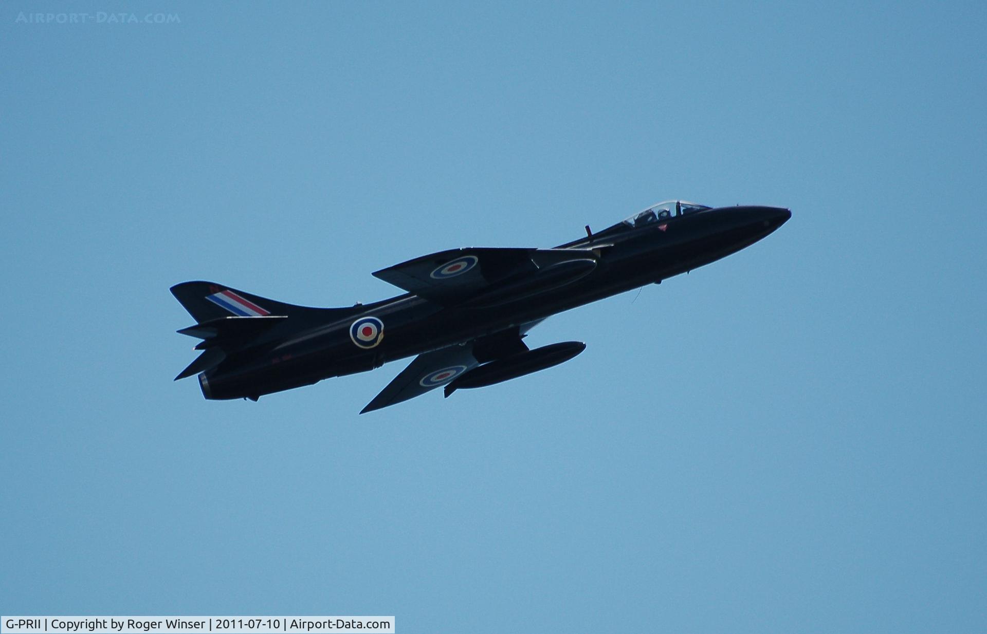 G-PRII, 1955 Hawker Hunter PR.11 C/N 41H-670690, Off airport. Marked XG194/N. During Team Viper's display at the Wales National Airshow, Swansea Bay, Wales, UK.