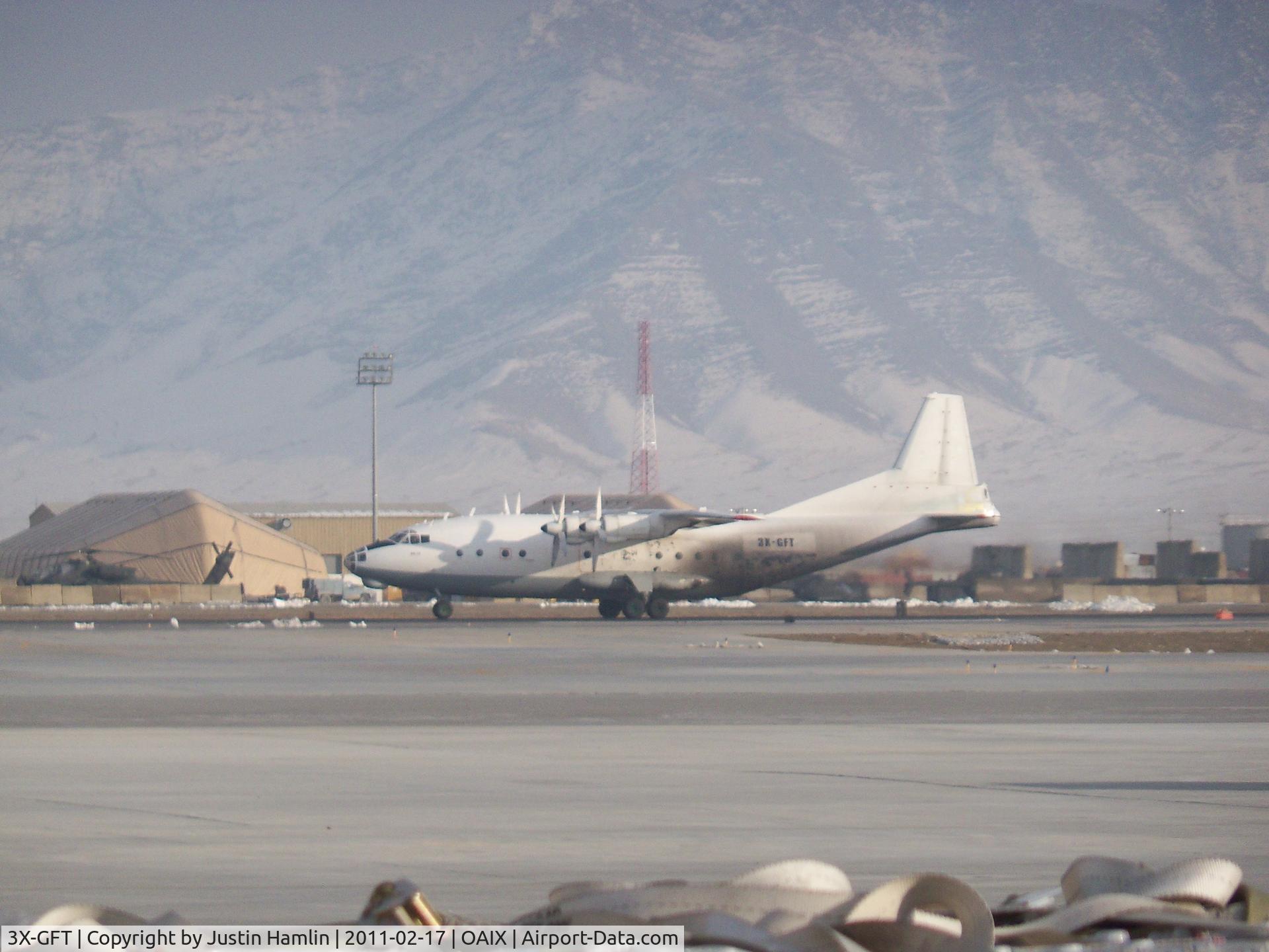3X-GFT, Antonov An-12BP C/N 9346308, Taking off from Bagram