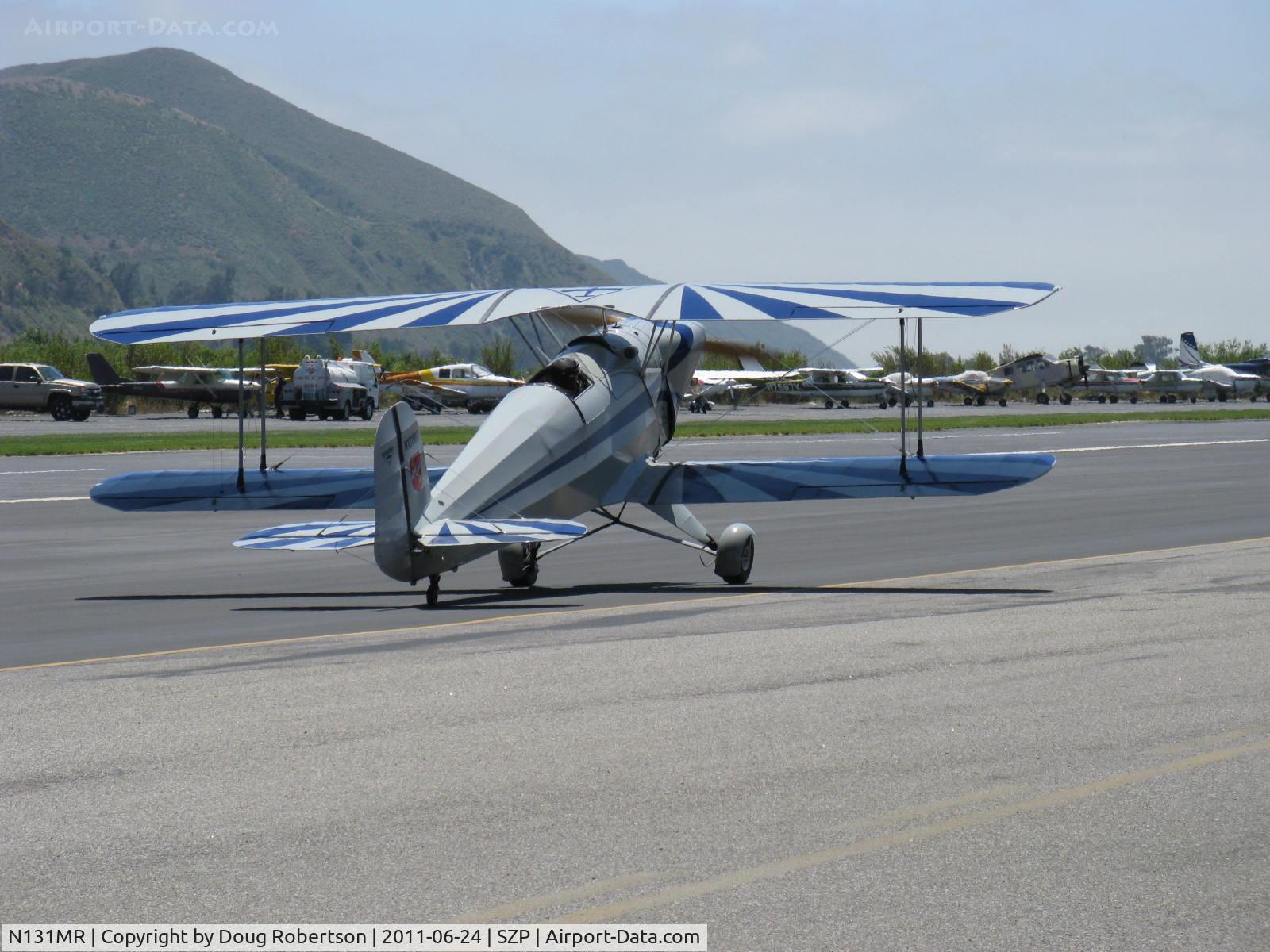 N131MR, 1954 Bucker E3B Jungmann C/N 468, 1954 Bucker JUNGMANN E3B, Lycoming O&VO-360 with Ellison Throttle Body Injection 180 Hp upgrade, taxi after landing