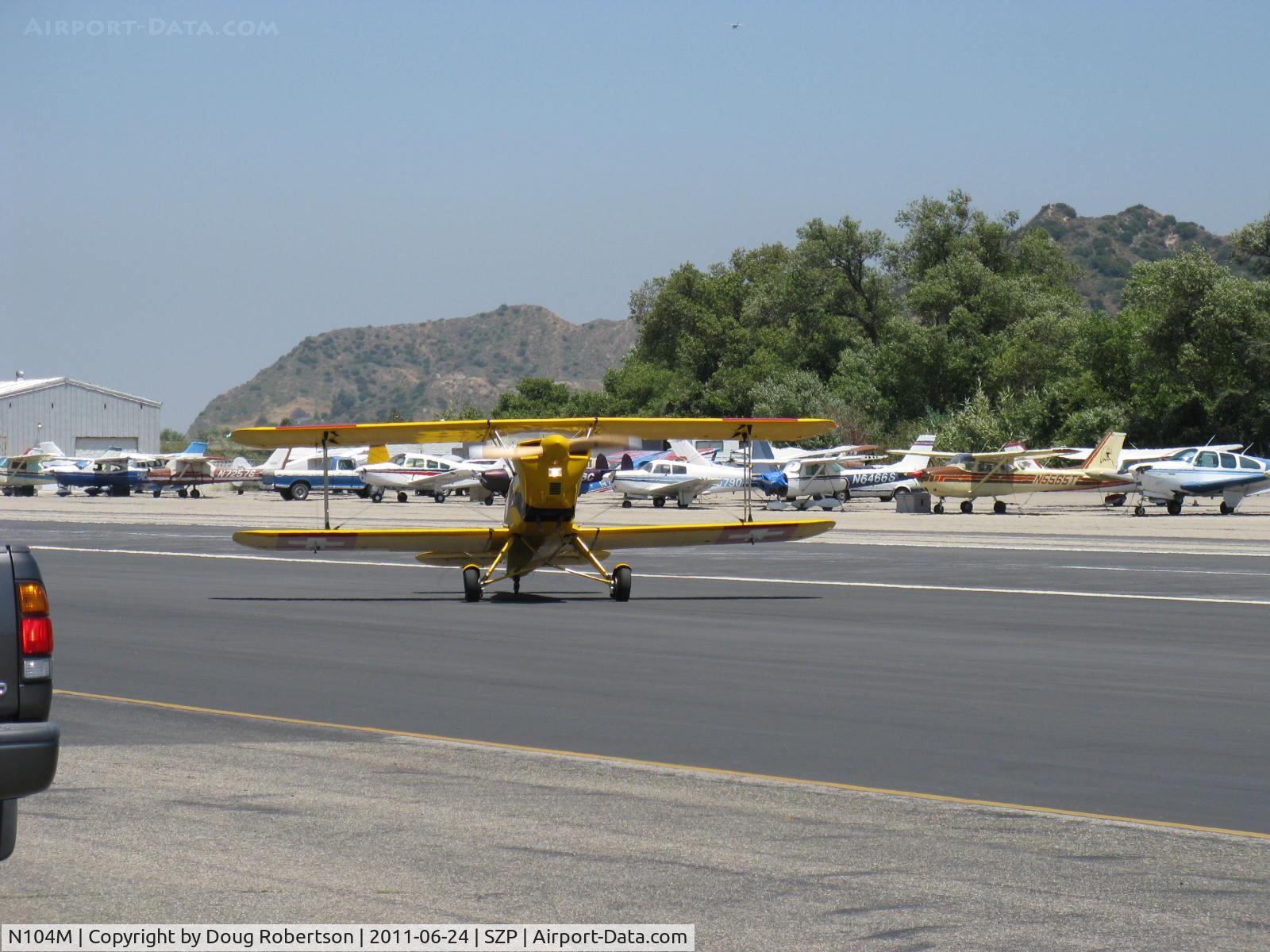 N104M, 2002 SSH T-131PA Jungmann C/N 157, 1992 Galpin Bucker JUNGMANN AERO Z 131, Lycoming IO-360 A&C 200 Hp conversion, taxi off the active after short landing roll