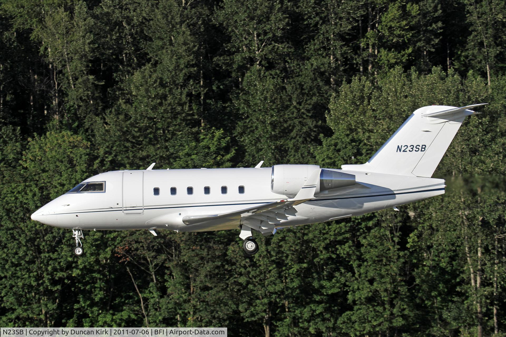 N23SB, 1990 Canadair Challenger 601-3A (CL-600-2B16) C/N 5074, Landing on a sunny evening