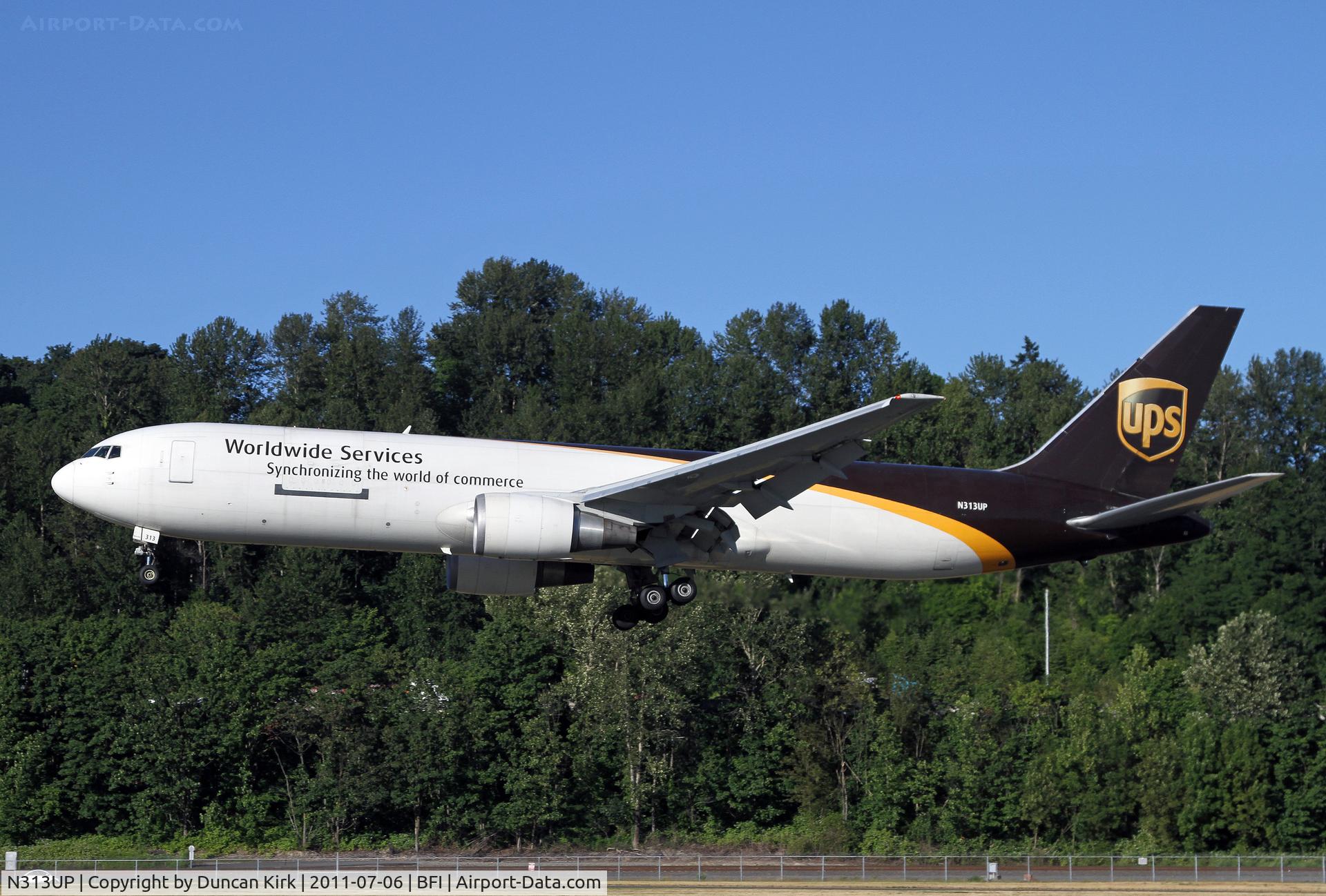 N313UP, 1996 Boeing 767-34AF C/N 27764, UPS maintains quite a presence at BFI