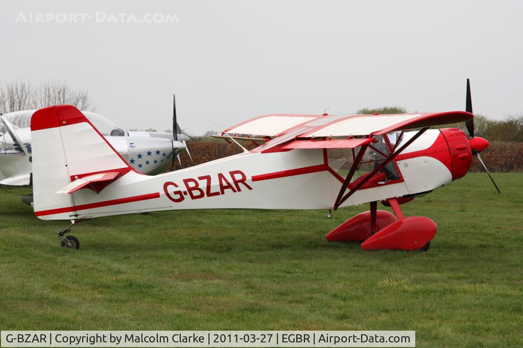 G-BZAR, 1996 Denney Kitfox 4-1200 Speedster C/N PFA 172B-12529, Denney Kitfox at Breighton Airfield in March 2011.
