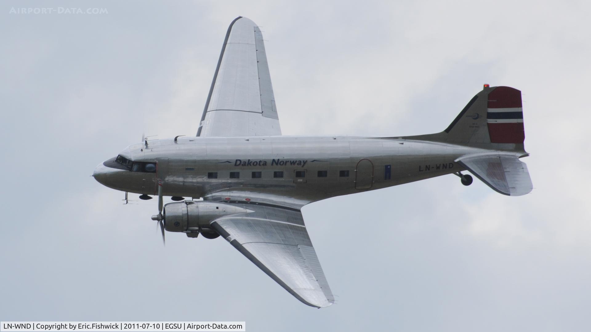 LN-WND, 1943 Douglas C-53D-DO Skytrooper (DC-3A) C/N 11750, 41. LN-WND at Flying Legends Air Show, July 2011