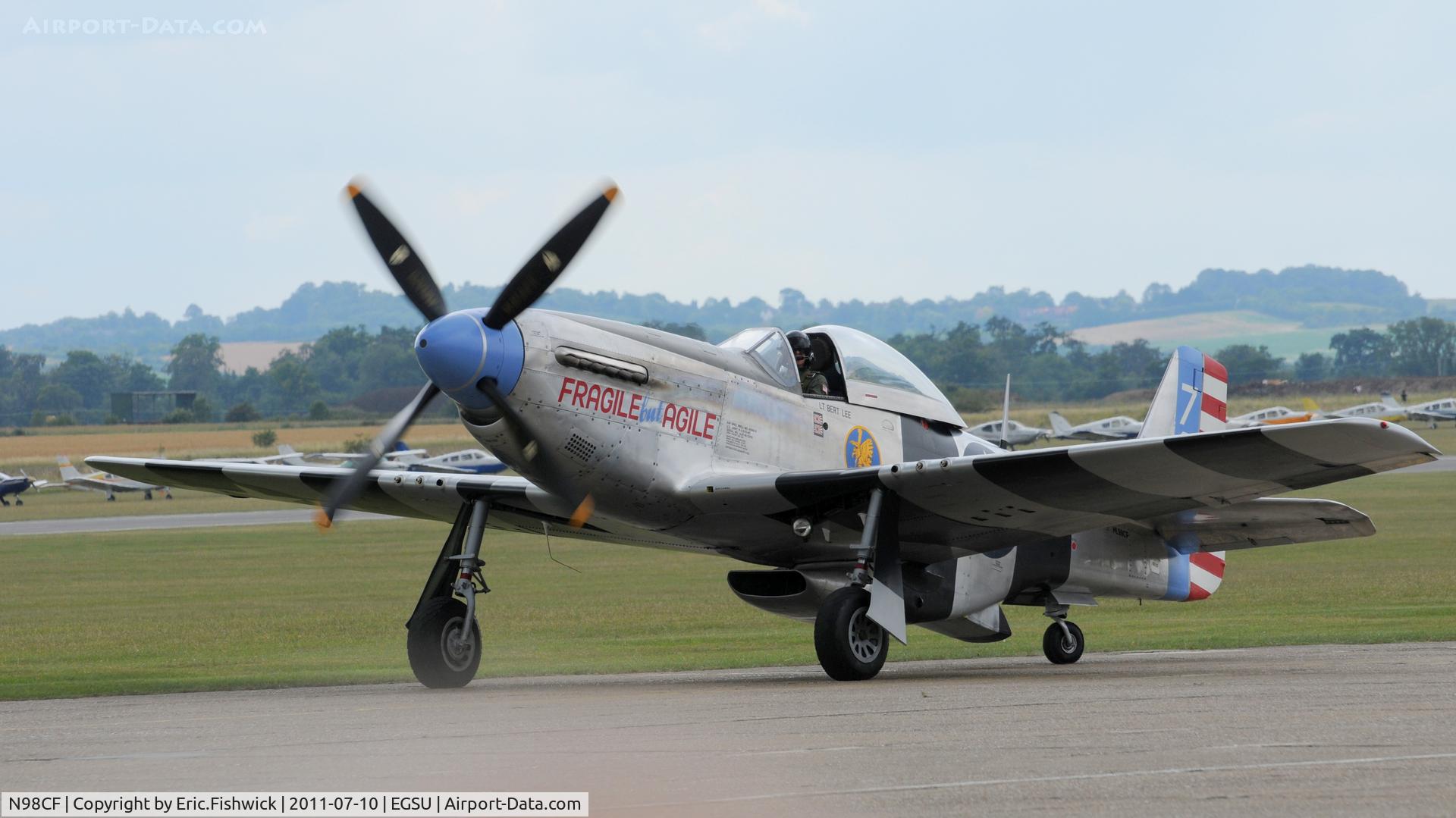 N98CF, 1944 North American P-51K Mustang C/N 111-30149, N98CF  at Flying Legends Air Show, July 2011