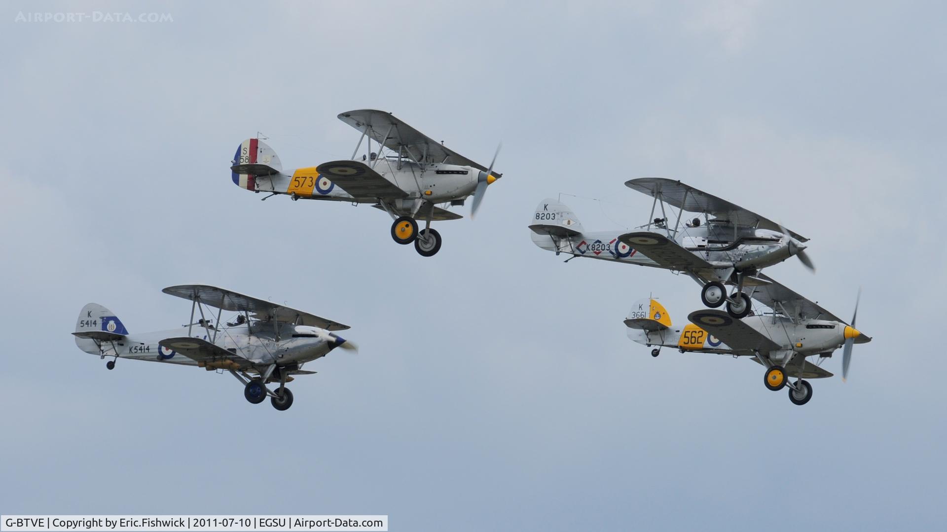 G-BTVE, 1937 Hawker Demon 1 C/N K8203, 45. K8203 leading at Flying Legends Air Show, Duxford - July 2011