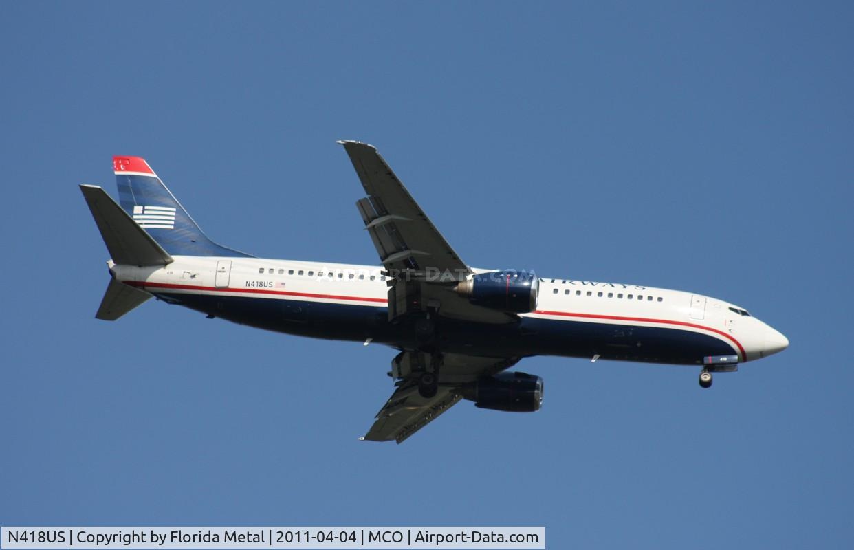 N418US, 1989 Boeing 737-401 C/N 23985, US Airways 737