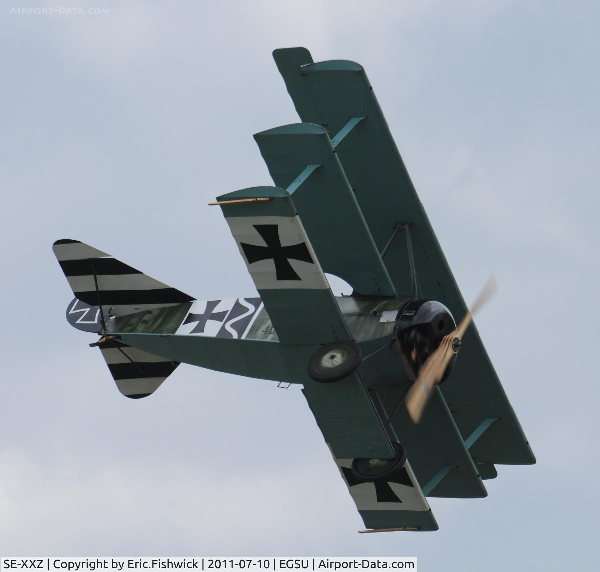 SE-XXZ, 2008 Fokker Dr.1 Triplane Replica C/N 1306, SE-XXZ at another excellent Flying Legends Air Show (July 2011)