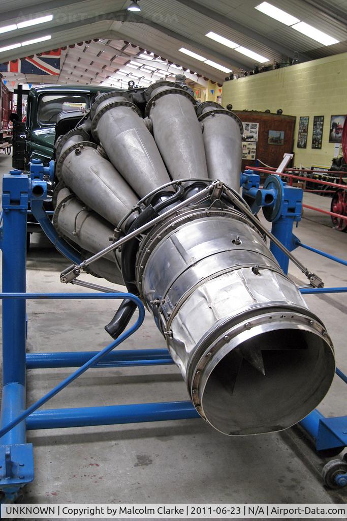 UNKNOWN, Miscellaneous Various C/N unknown, Rolls-Royce Derwent engine displayed at The Steam & Motor Museum, Jersey, Channel Islands, June 2011.