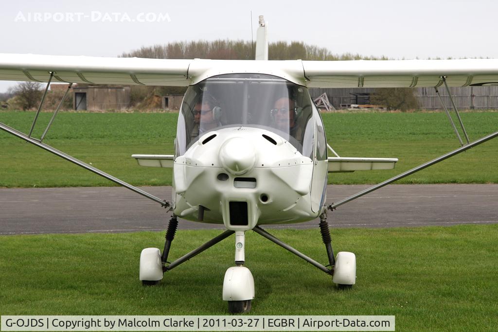 G-OJDS, 2004 Comco Ikarus C42 Cyclone FB80 C/N 0411-6633, Ikarus C42 FB80 at Breighton Airfield in March 2011.