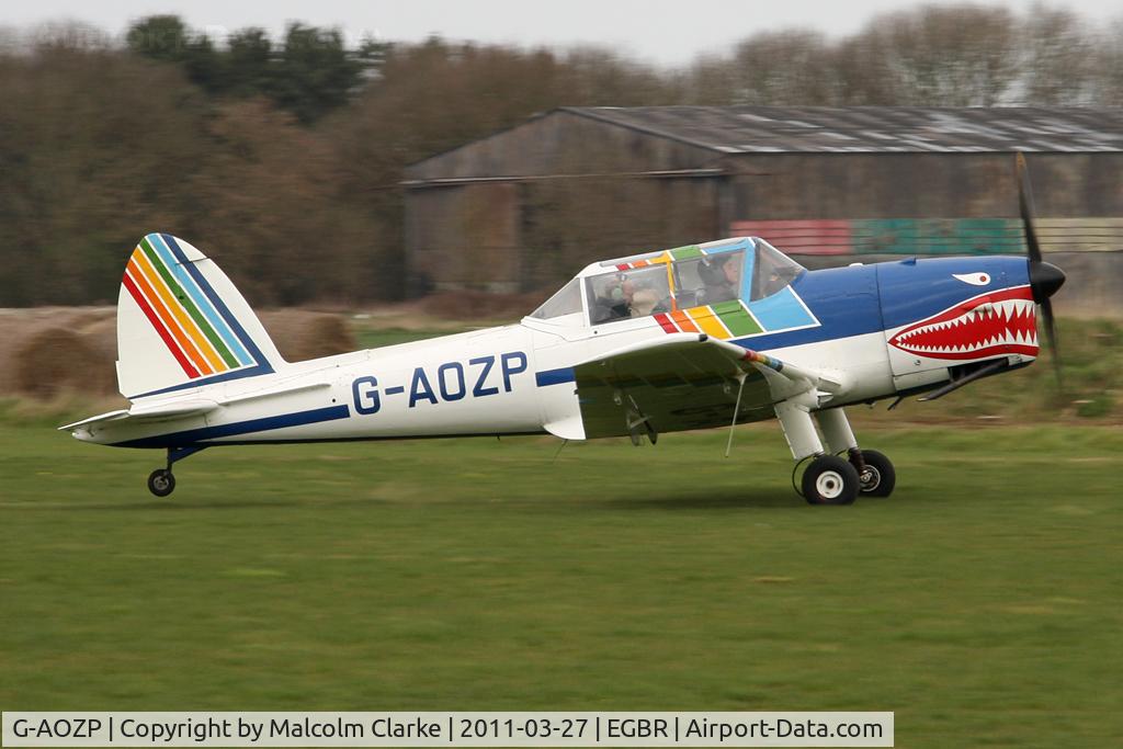 G-AOZP, 1950 De Havilland DHC-1 Chipmunk 22A C/N C1/0183, De Havilland DHC-1 Chipmunk 22 at Breighton Airfield in March 2011.