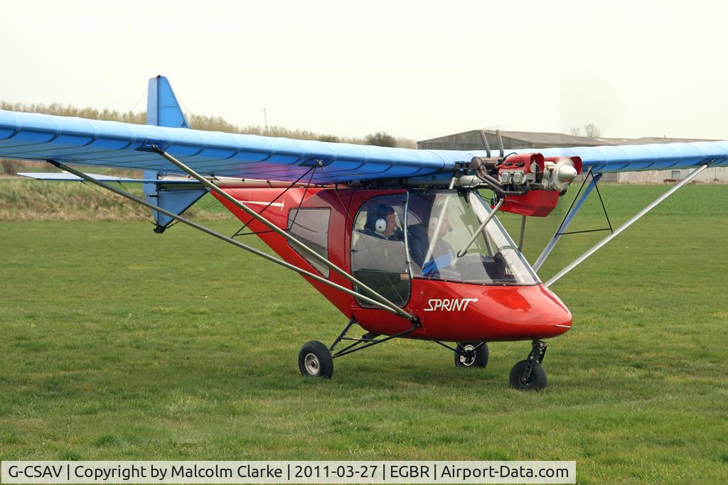 G-CSAV, 2002 Thruster T600N 450 C/N 0032-T600N-064, Thruster T600N 450 at Breighton Airfield in March 2011.