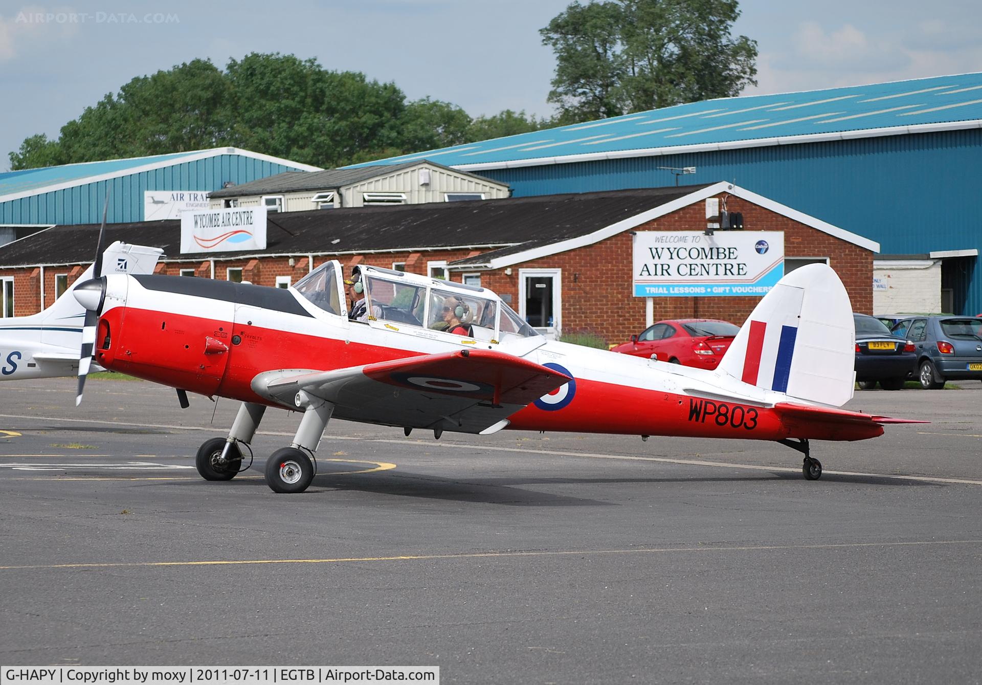 G-HAPY, 1952 De Havilland DHC-1 Chipmunk T.10 C/N C1/0697, Chipmunk T.10 in RAF colour scheme and displaying former RAF serial WP803, at Wycombe Air Park.