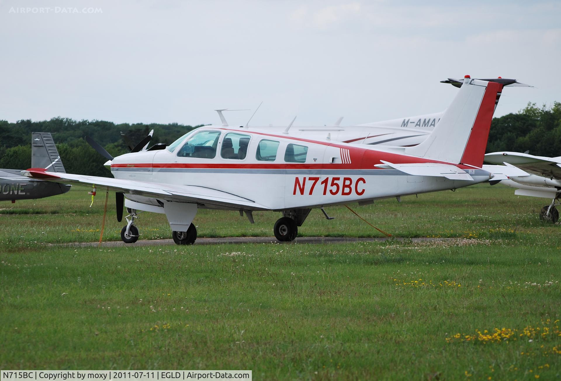N715BC, 1975 Beech A36 Bonanza 36 C/N E782, Beech A36 Bonanza at Denham