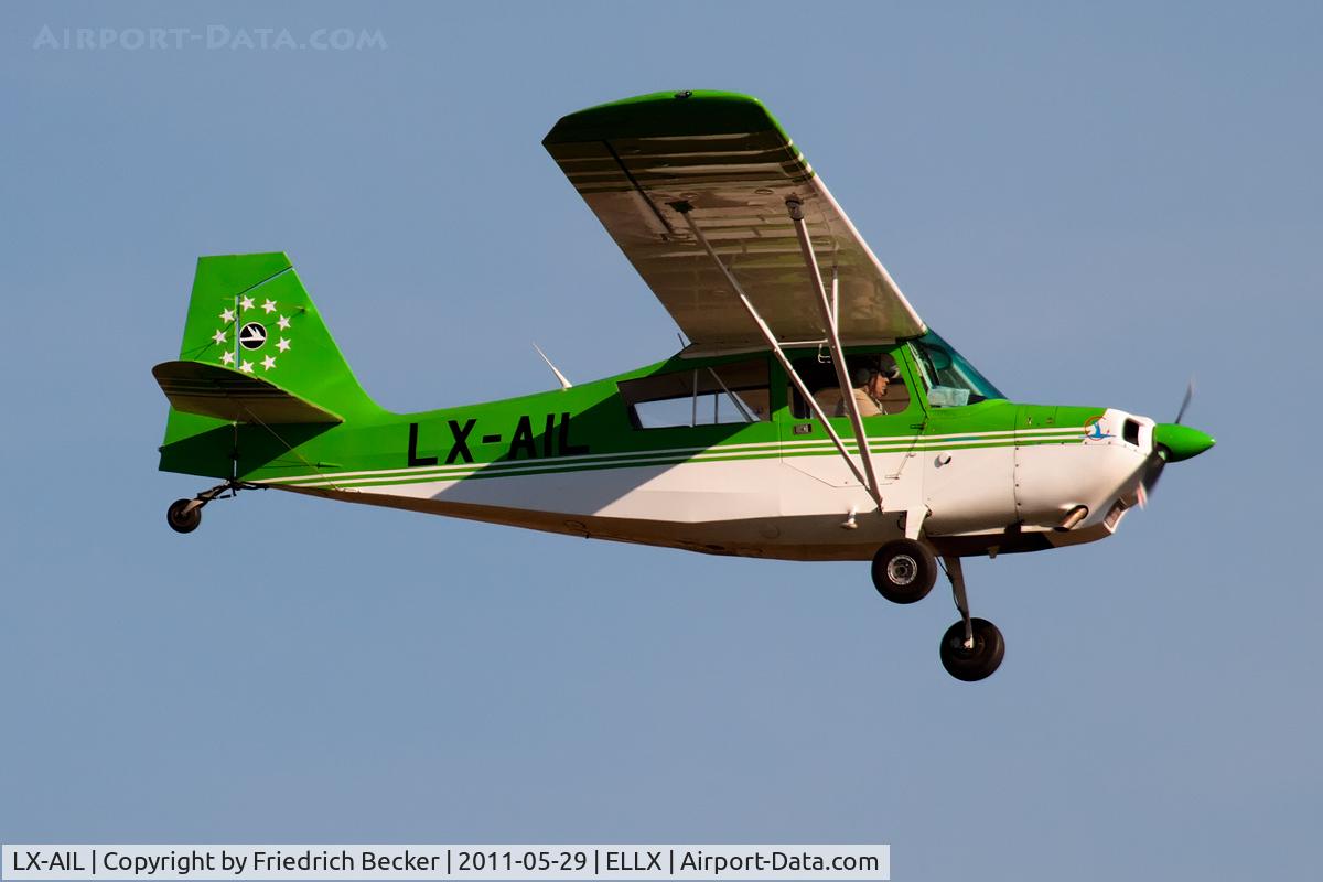 LX-AIL, Bellanca 7ECA Citabria Citabria C/N 1055-74, on final RW24