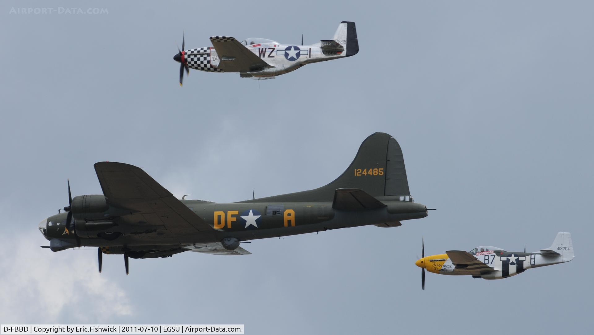 D-FBBD, 1951 Commonwealth CA-18 Mustang 22 (P-51D) C/N CACM-192-1517, 45. D-FBBD on escort duty at another excellent Flying Legends Air Show (July 2011)