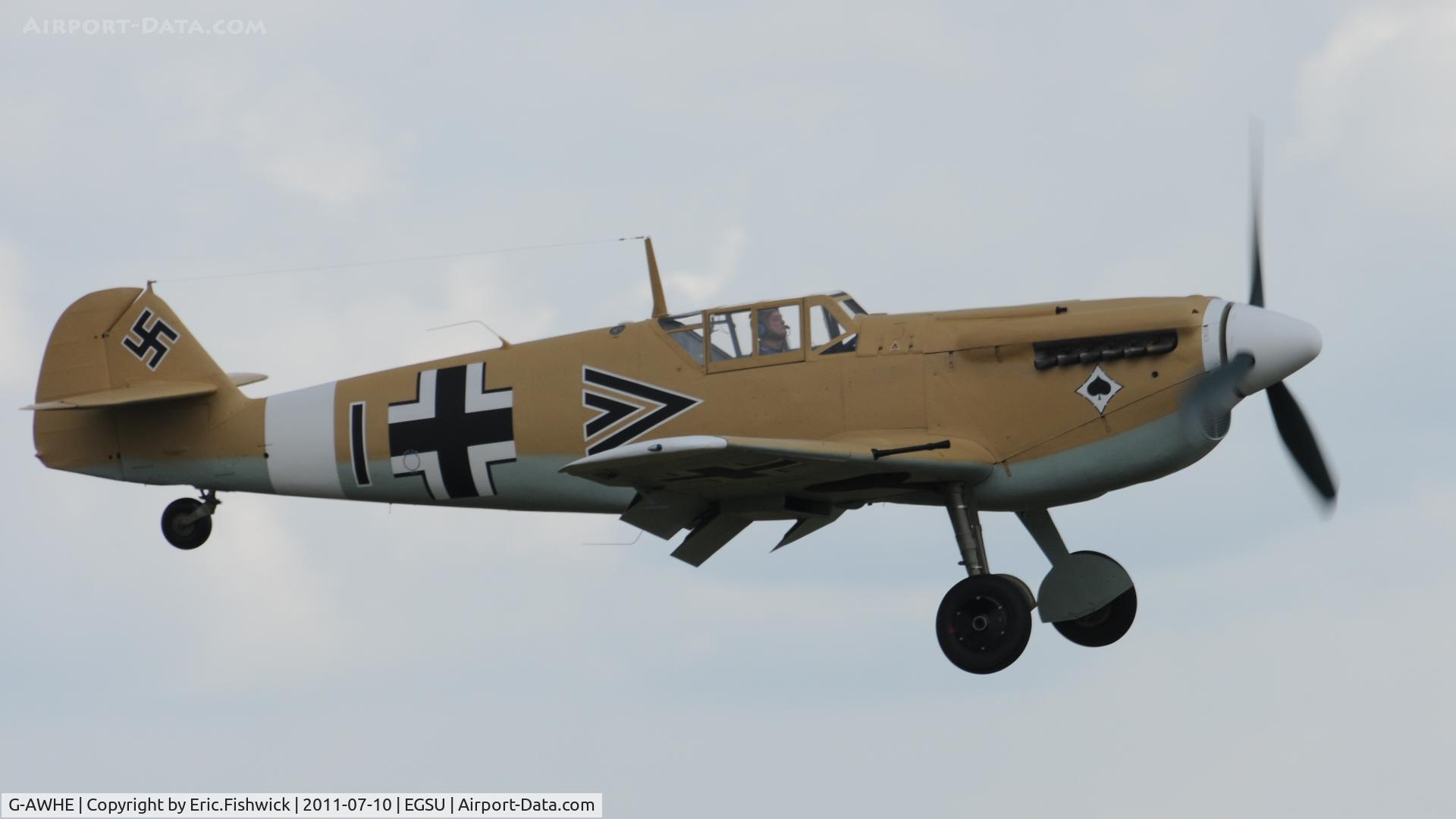 G-AWHE, Hispano HA-1112-M1L Buchon C/N 64, 42. G-AWHE at another excellent Flying Legends Air Show (July 2011)