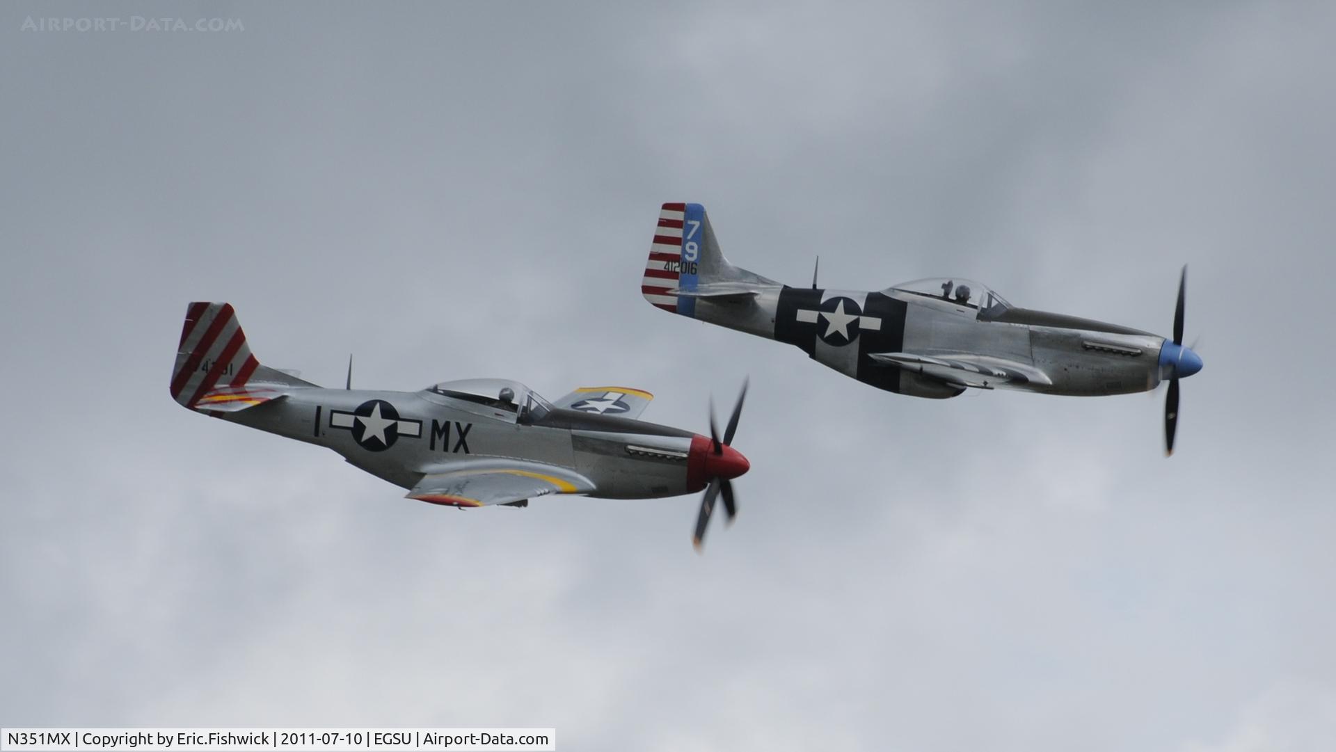 N351MX, 1944 North American P-51D Mustang C/N 122-40931 (44-74391), 45. N351MX at another excellent Flying Legends Air Show (July 2011)