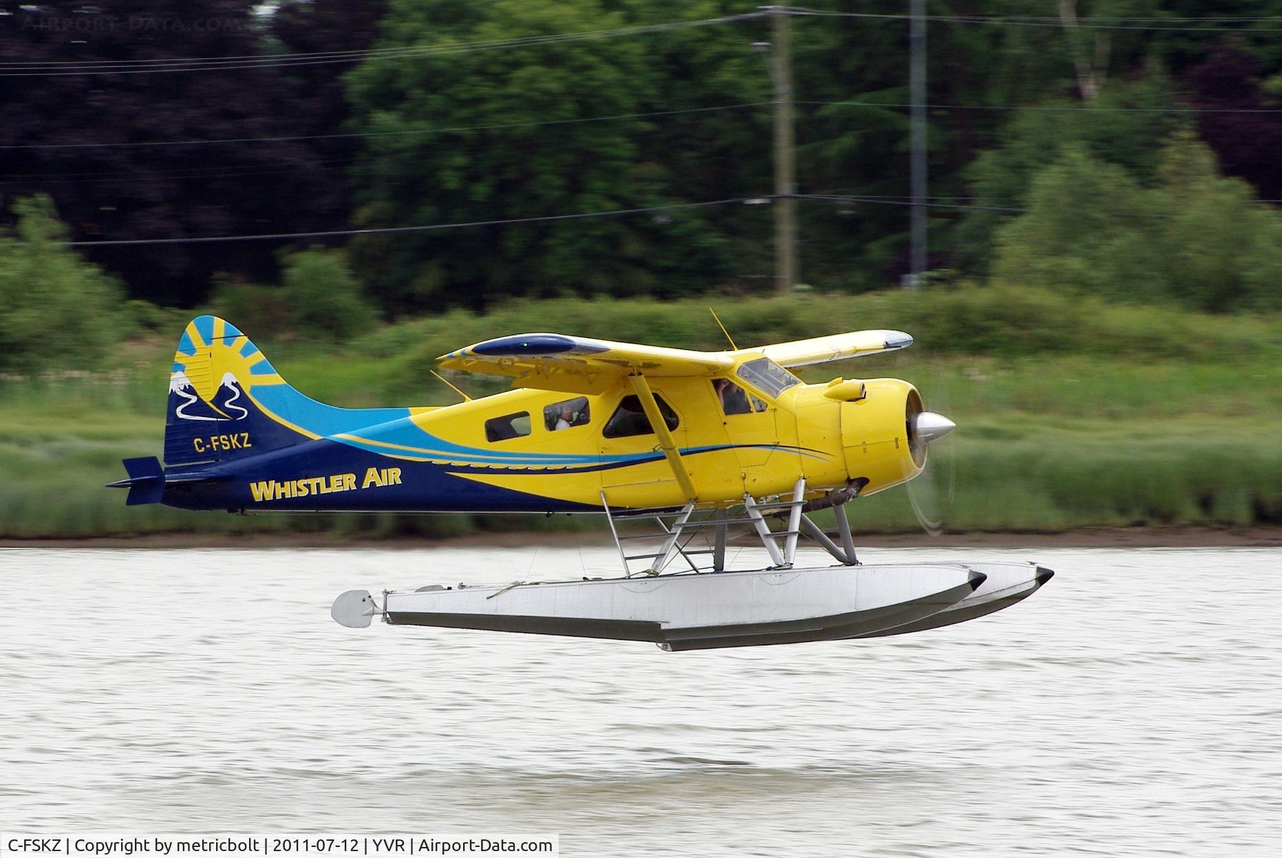 C-FSKZ, 1965 De Havilland Canada DHC-2 MK. I C/N 1594, Departure from the Fraser River