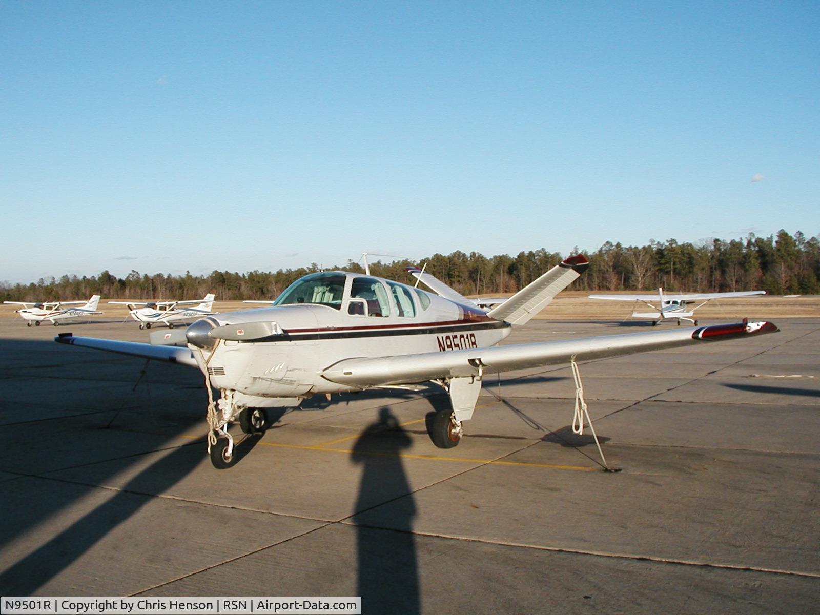 N9501R, 1959 Beech K35 Bonanza C/N D-6050, N9501R the day after a minor gear incident at Rustin, LA.
