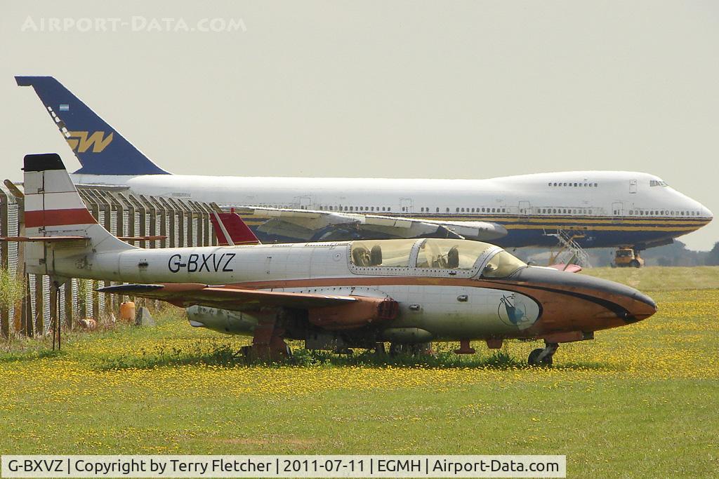 G-BXVZ, 1977 PZL-Mielec TS-11 Iskra C/N 3H-1625, 1977 PZL-Mielec TS-11 Iskra, c/n: 3H-1625 at Kent International - with ex Southern Winds B747 , LV-AZF in the background
