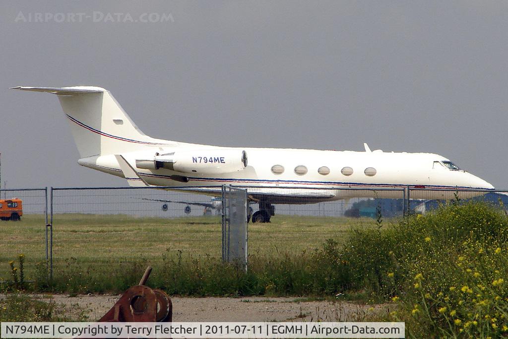 N794ME, 1986 Gulfstream Aerospace G-1159A Gulfstream III C/N 483, Gulfstream Aerospace G-1159A, c/n: 483 at Kent International during 2011 British Golf Open week