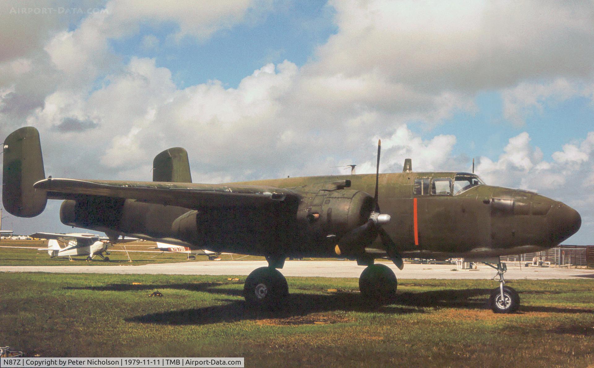 N87Z, 1944 North American B-25J Mitchell C/N 44-86873A, B-25J Mitchell 44-86873 as seen at New Tamiami in November 1979.