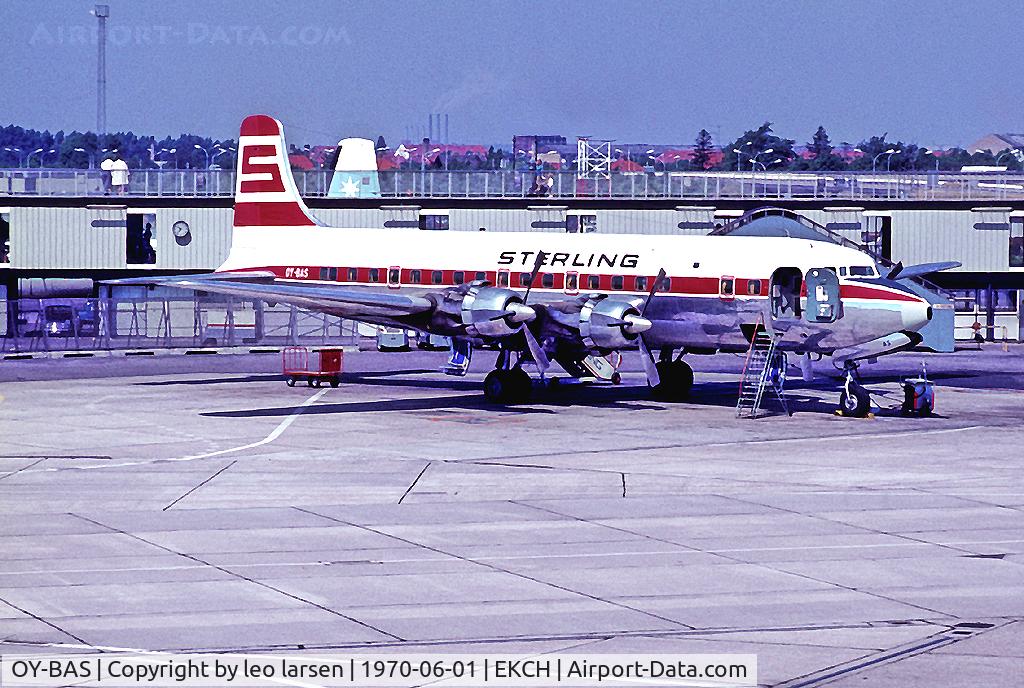 OY-BAS, 1953 Douglas DC-6B C/N 43837, Copenhagen Kastrup june 1970