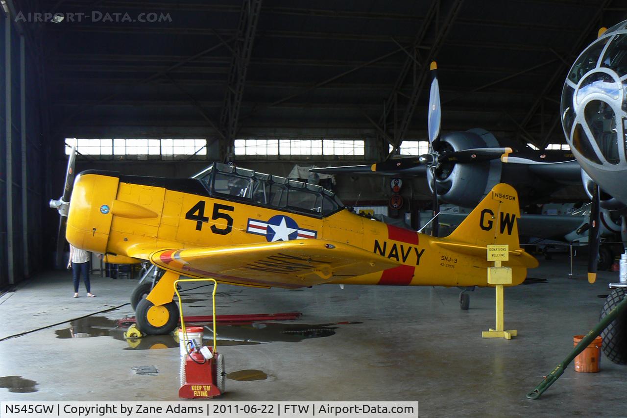 N545GW, 1942 North American SNJ-3 Texan Texan C/N 42-17575, In the Vintage Flying Museum hanger at Meacham Field - Fort Worth, TX