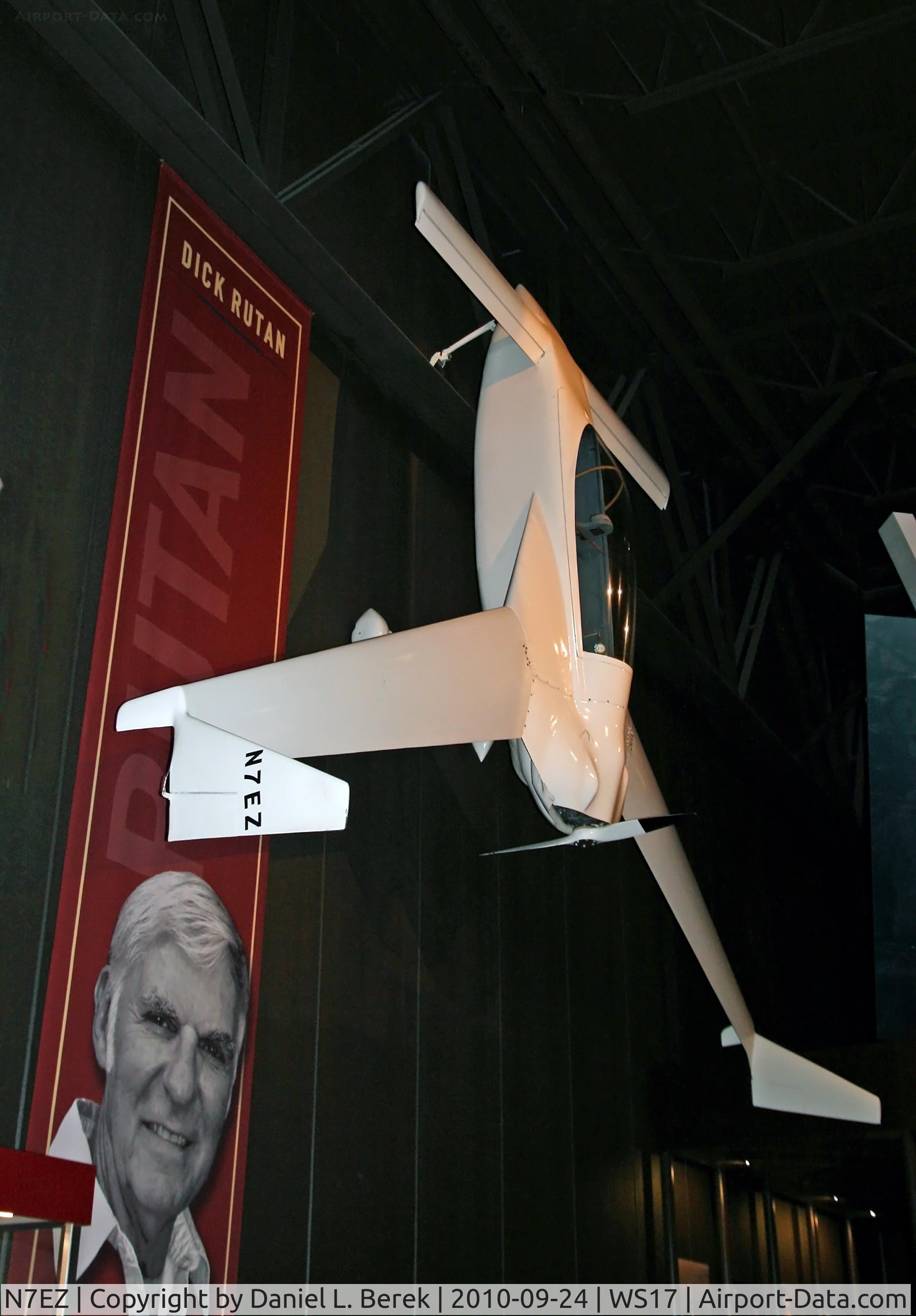 N7EZ, 1975 Rutan VariEze C/N 001 (N7EZ), This was among the earliest of a series of advanced designs by Dick Rutan; among the Vari-eze aircraft, this is the first.