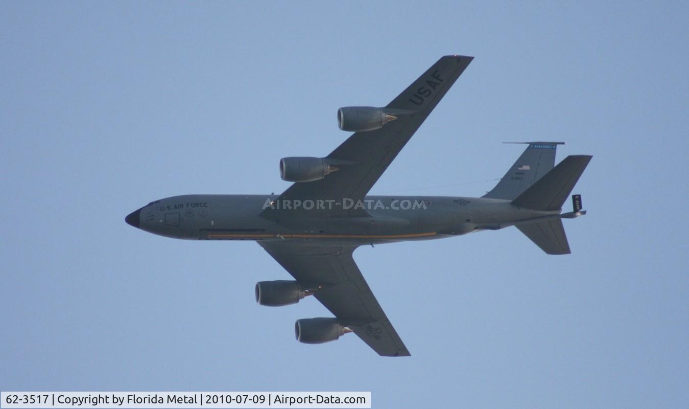 62-3517, 1962 Boeing KC-135R Stratotanker C/N 18500, KC-135 flying over Passe A Grille Beach on its way to MacDill AFB Tampa