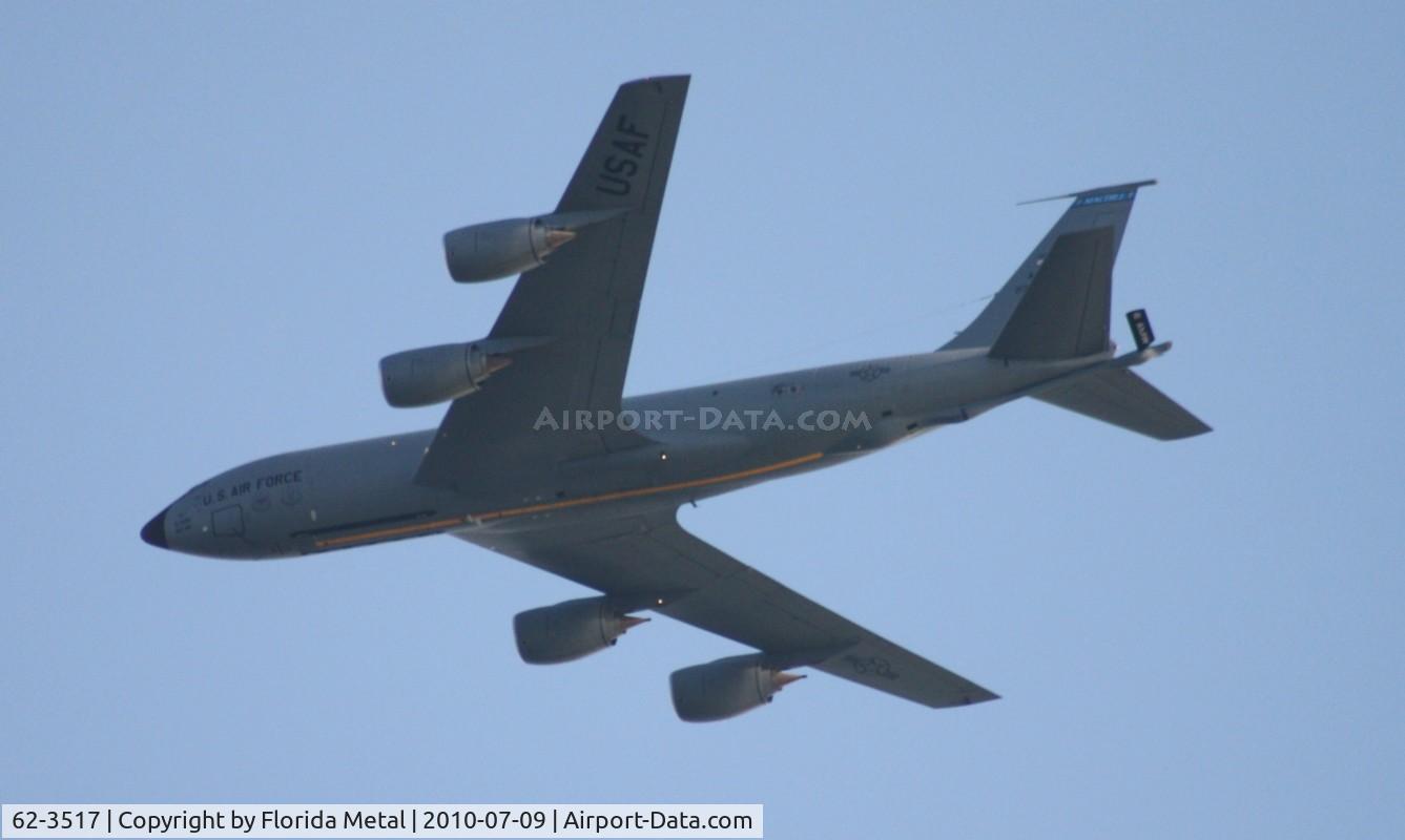 62-3517, 1962 Boeing KC-135R Stratotanker C/N 18500, KC-135 flying over Passe A Grille Beach on its way to MacDill AFB Tampa