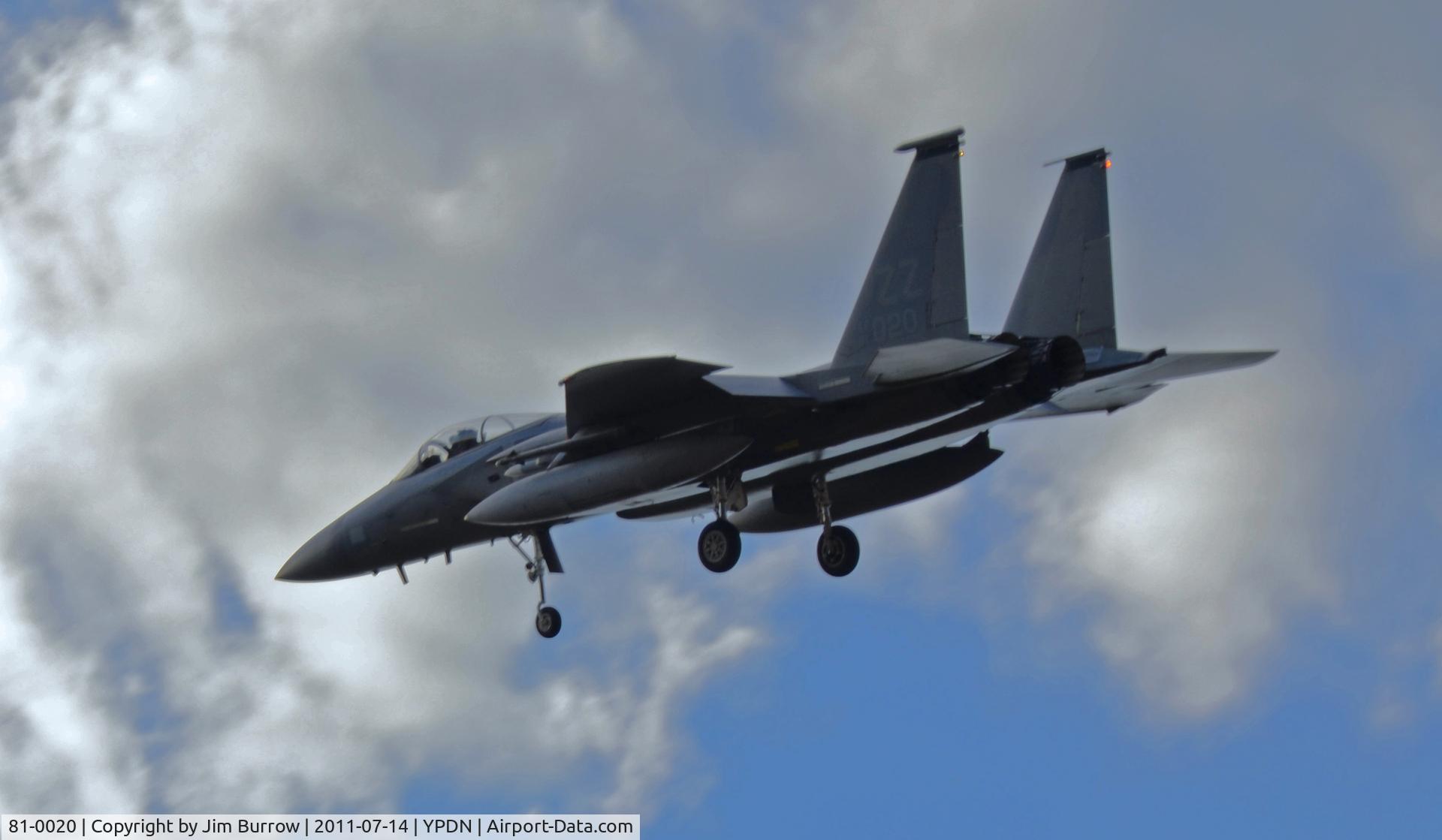 81-0020, 1981 McDonnell Douglas F-15C Eagle C/N 0733/C203, Darwin, Australia