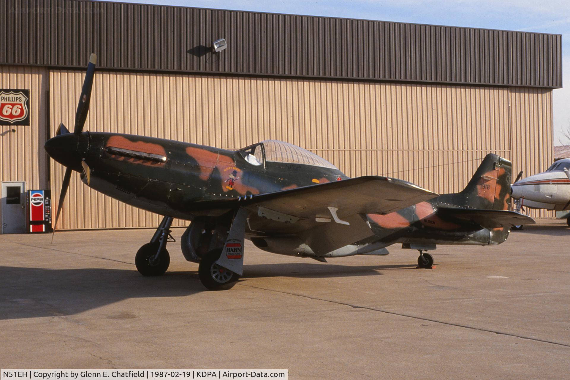 N51EH, 1944 North American P-51D Mustang C/N 122-38798, Passing through, still painted in Dominican Republic markings where it served previously.