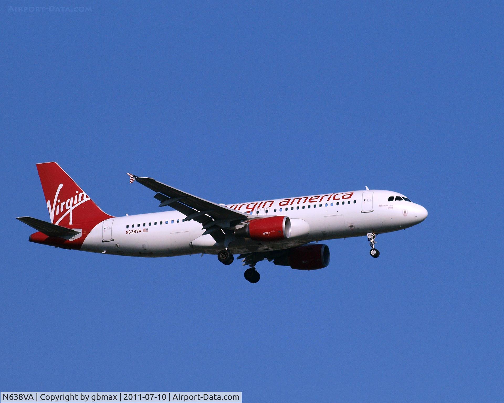 N638VA, 2008 Airbus A320-214 C/N 3503, Going to a landing at JFK