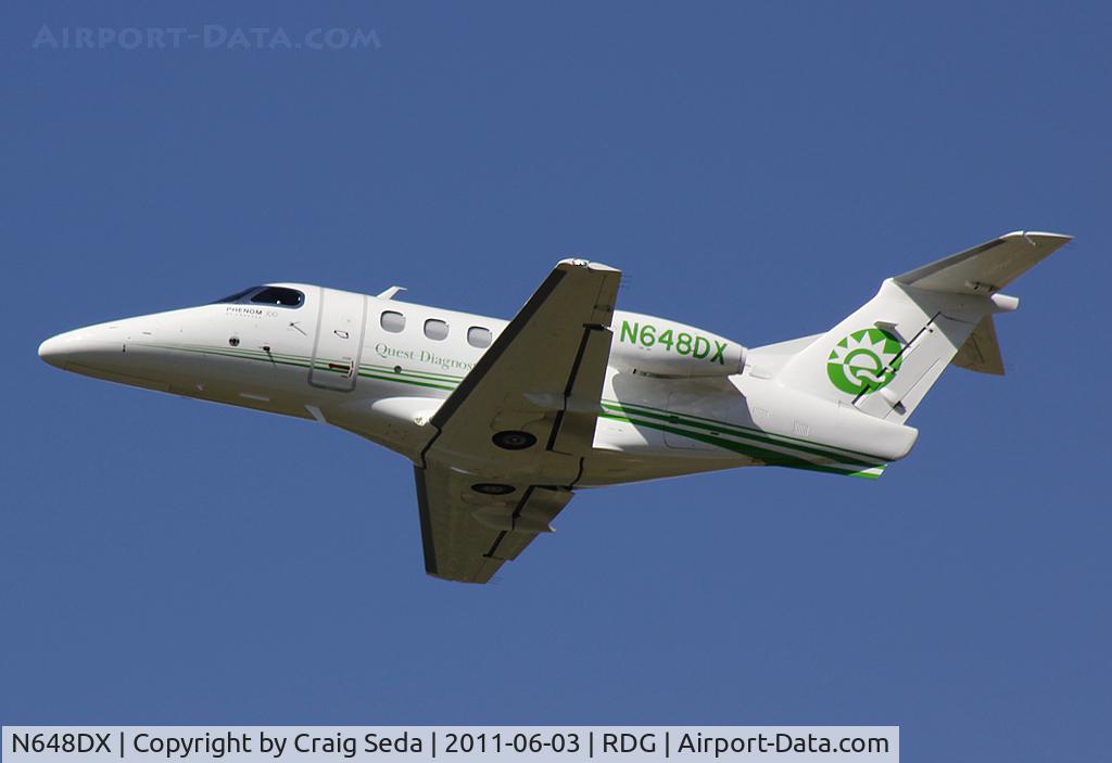 N648DX, 2010 Embraer EMB-500 Phenom 100 C/N 50000176, Quest Diagnostics Departing RDG on 6/3/11.
