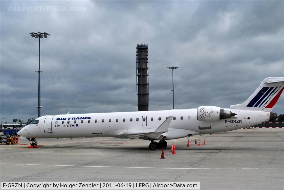 F-GRZN, 2007 Canadair CRJ-700 (CL-600-2C10) Regional Jet C/N 10264, On Apron at Terminal 4.