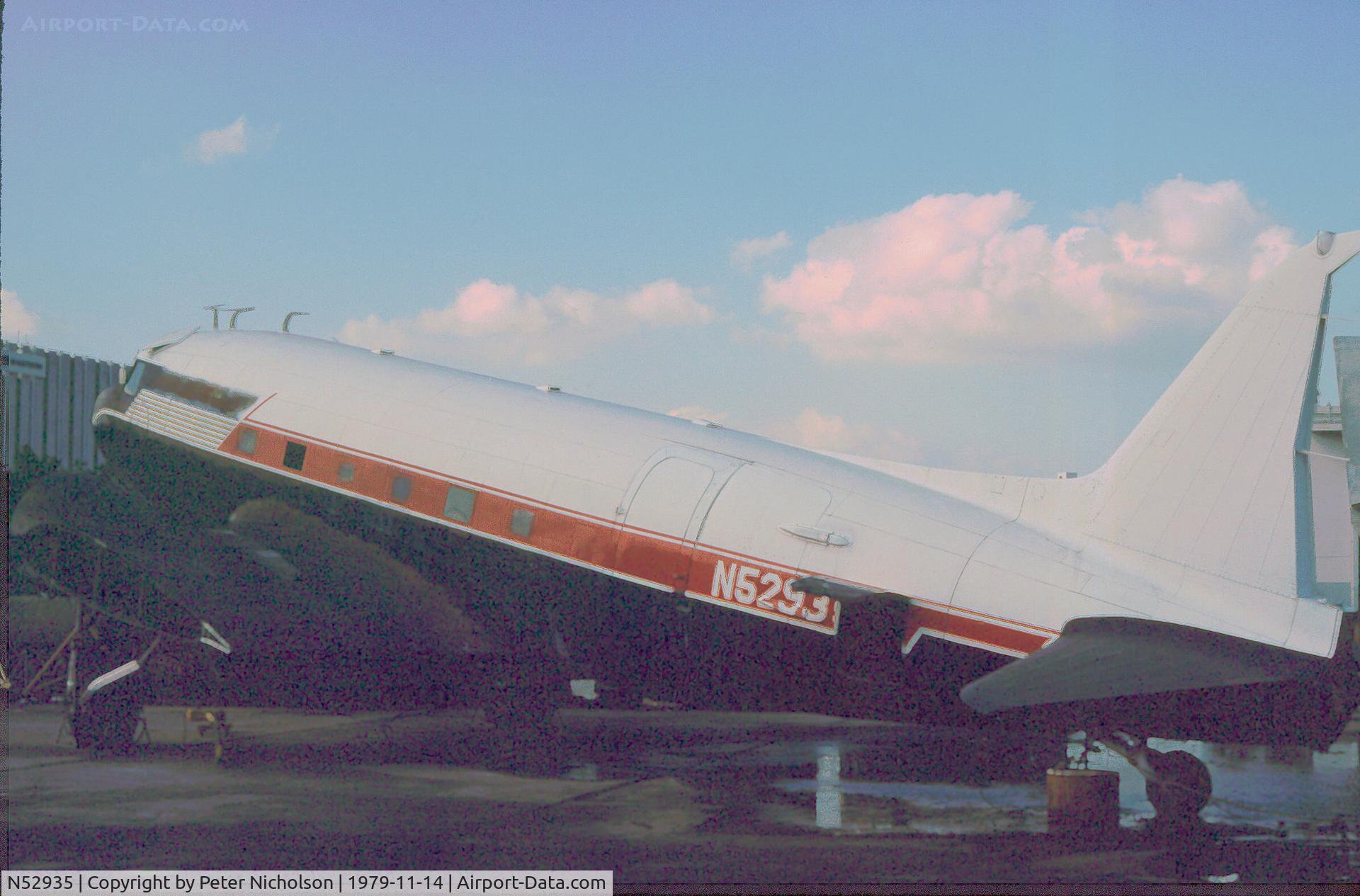 N52935, Douglas DC-3 C/N 20017, Former C-47A 43-15551 seen at the George T. Baker Aviation School in Miami in November 1979.