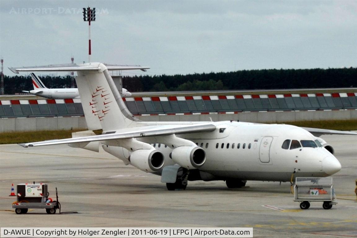 D-AWUE, 1986 British Aerospace BAe.146-200 C/N E2050, An 25 years old aircraft of german airline WDL Flugdienst on apron at Terminal 4.