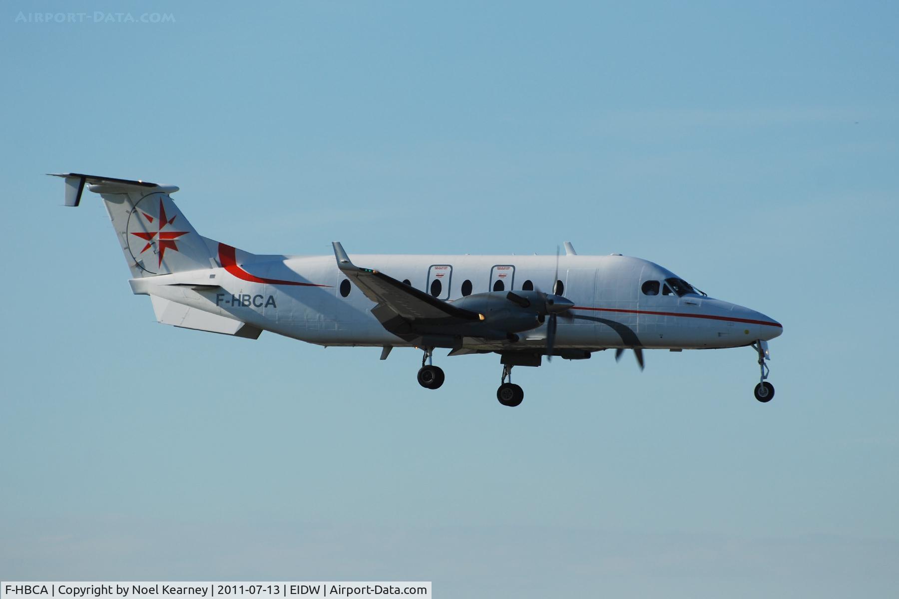 F-HBCA, 1995 Beech 1900D C/N UE-188, Landing Rwy 10 at Dublin.