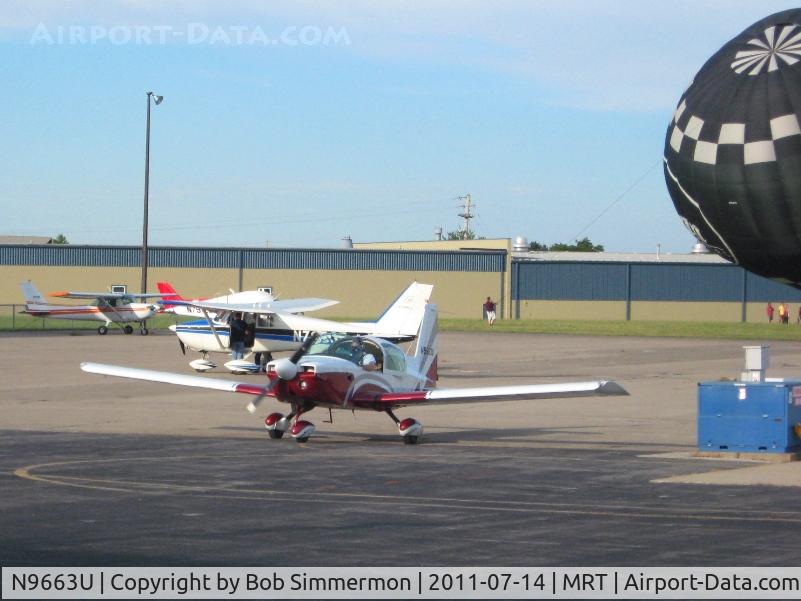 N9663U, 1975 Grumman American AA-5A Cheetah C/N AA5A-0029, On the ramp at Marysville, Ohio