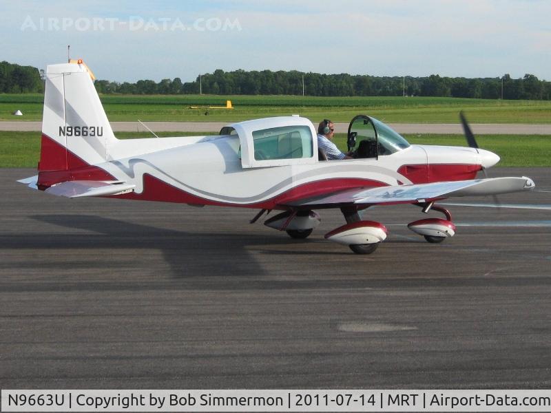 N9663U, 1975 Grumman American AA-5A Cheetah C/N AA5A-0029, On the ramp at Marysville, Ohio
