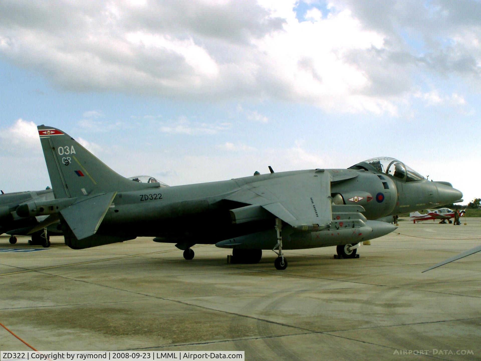 ZD322, British Aerospace Harrier GR.7 C/N 512072/P3, Harrier GR7 ZD322/03A 1Sqd RAF