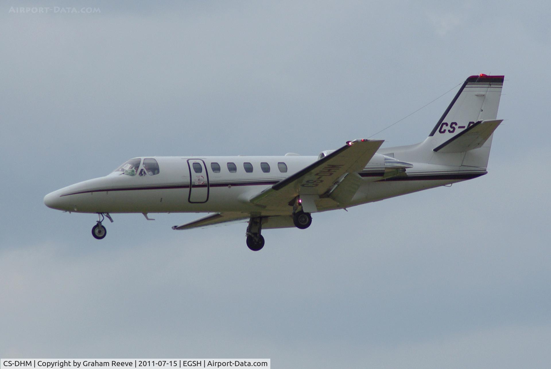 CS-DHM, 2004 Cessna 550 Citation Bravo C/N 550-1093, Landing at Norwich.