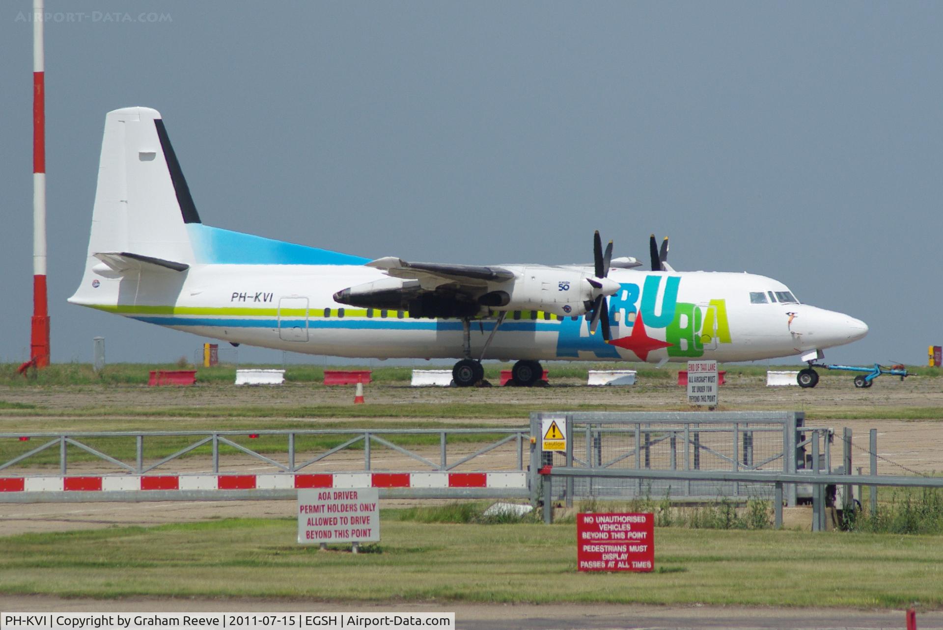 PH-KVI, 1991 Fokker 50 C/N 20218, Freshly painted in Aruba colours.
