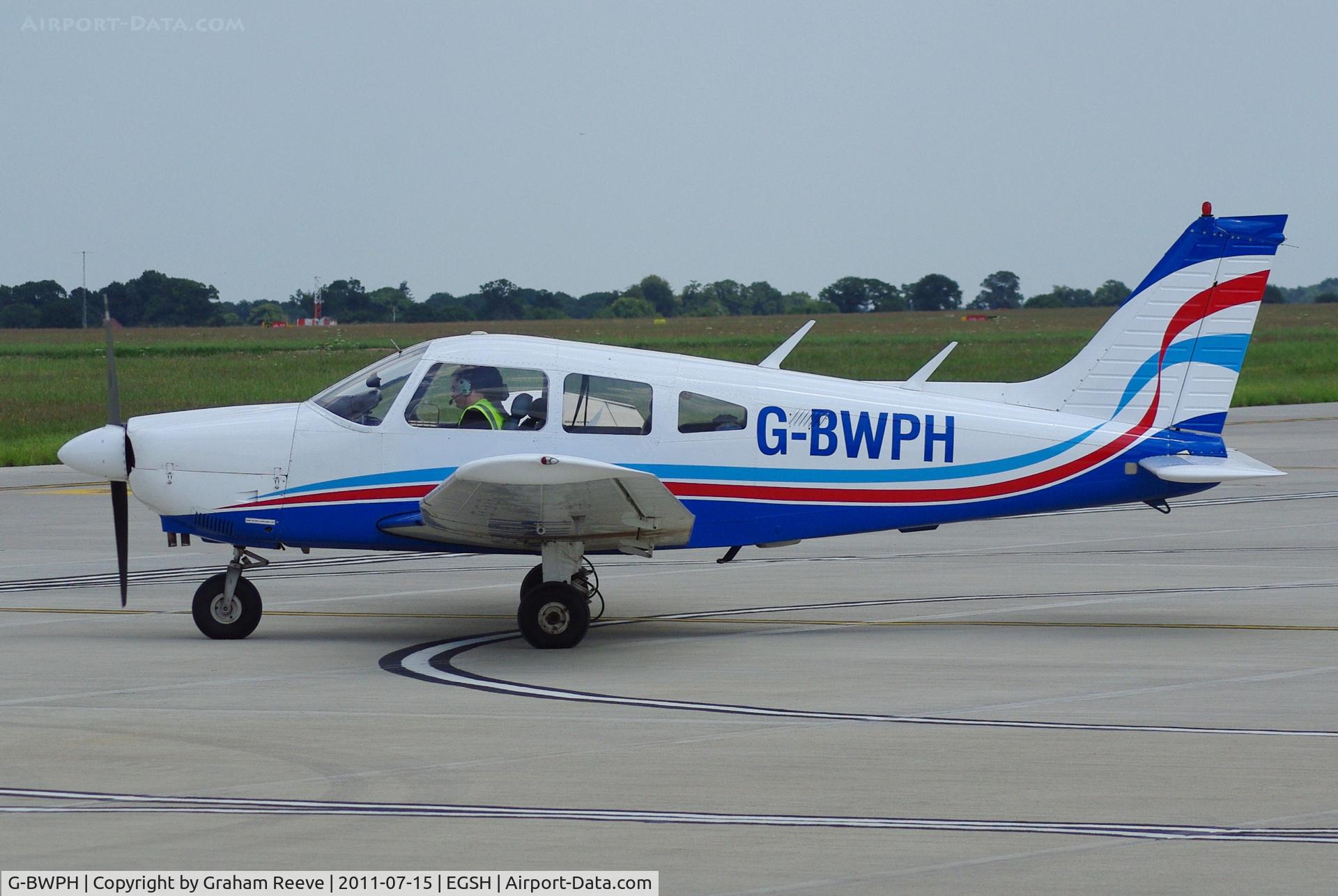 G-BWPH, 1977 Piper PA-28-181 Cherokee Archer II C/N 28-7790311, About to depart.