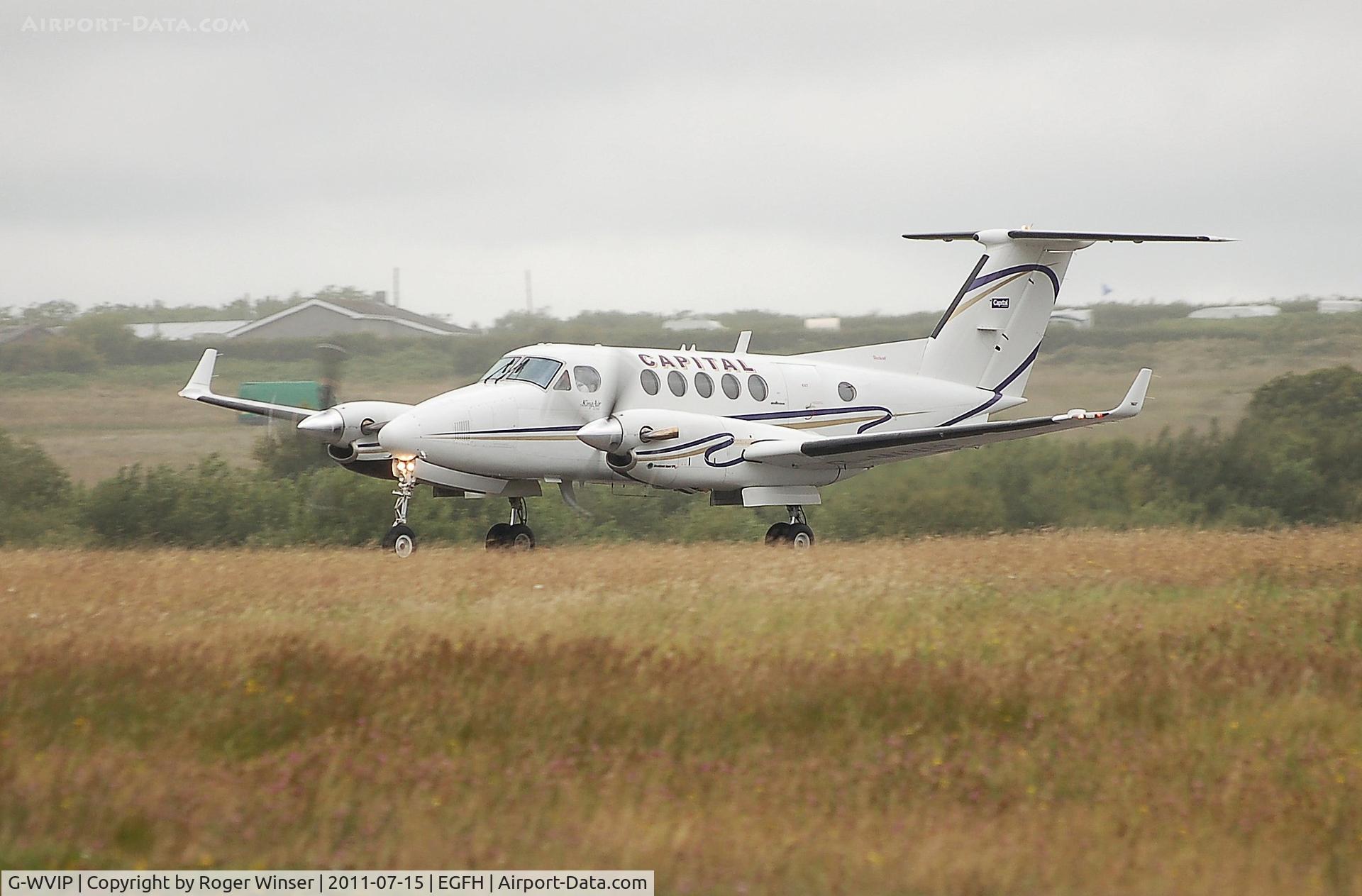 G-WVIP, 1980 Beech 200 Super King Air C/N BB-625, Capital Air Charter's Super King Air departing.