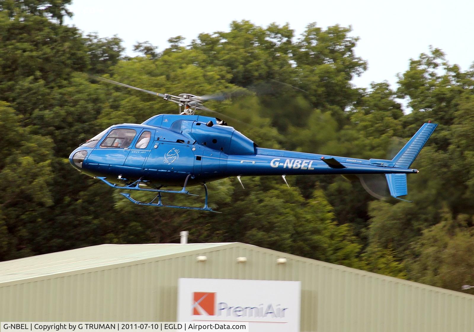 G-NBEL, 1983 Aerospatiale AS-355F-1 Ecureuil 2 C/N 5261, Landing at Denham, arriving from Silverstone after the British GP
