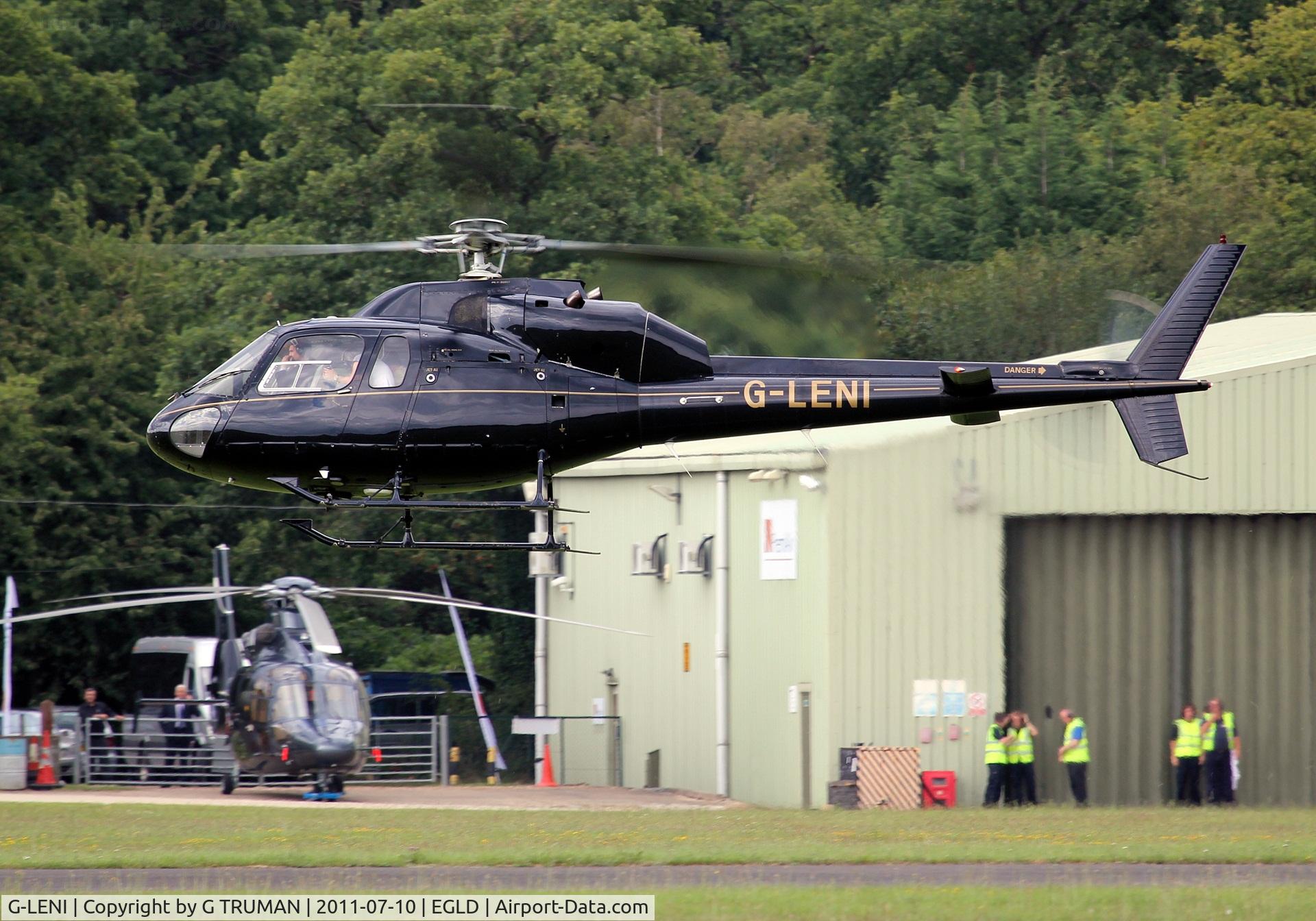 G-LENI, 1984 Aerospatiale AS-355F-1 Twin Squirrel C/N 5311, Arriving from Silverstone after the 2011 British Grand Prix